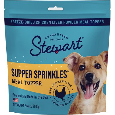 Stewart Stewart Supper Sprinkles Chicken Liver Single Ingredient Freeze-Dried Raw Dog Food Topper, 2.5-oz bag