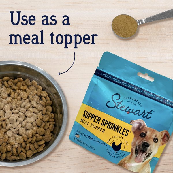 Stewart Supper Sprinkles Chicken Liver Single Ingredient Dehydrated Dog Food Topper, 2.5-oz bag