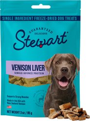 Stewart Venison Liver Single Ingredient Freeze-Dried Raw Dog Treats, 3-oz bag