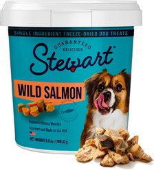 Stewart Wild Salmon Single Ingredient Freeze-Dried Raw Dog Treats, 9.5-oz tub