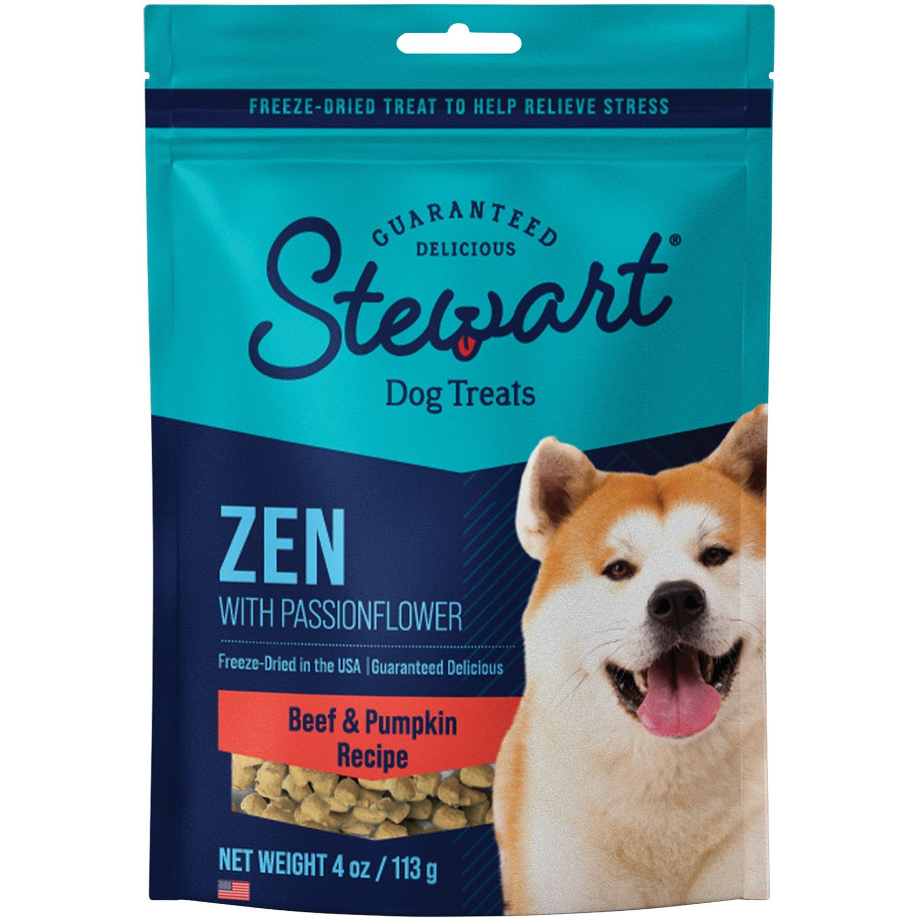 Stewart Zen Beef & Pumpkin Recipe Grain-Free Freeze-Dried Dog Treat, 4-oz bag