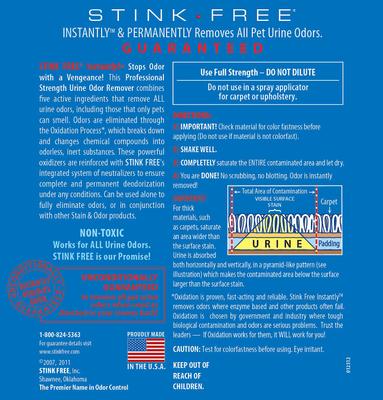 Show full view: Stink Free Pet Urine & Odor Remover, 128-fl oz bottle slide 3 of 4