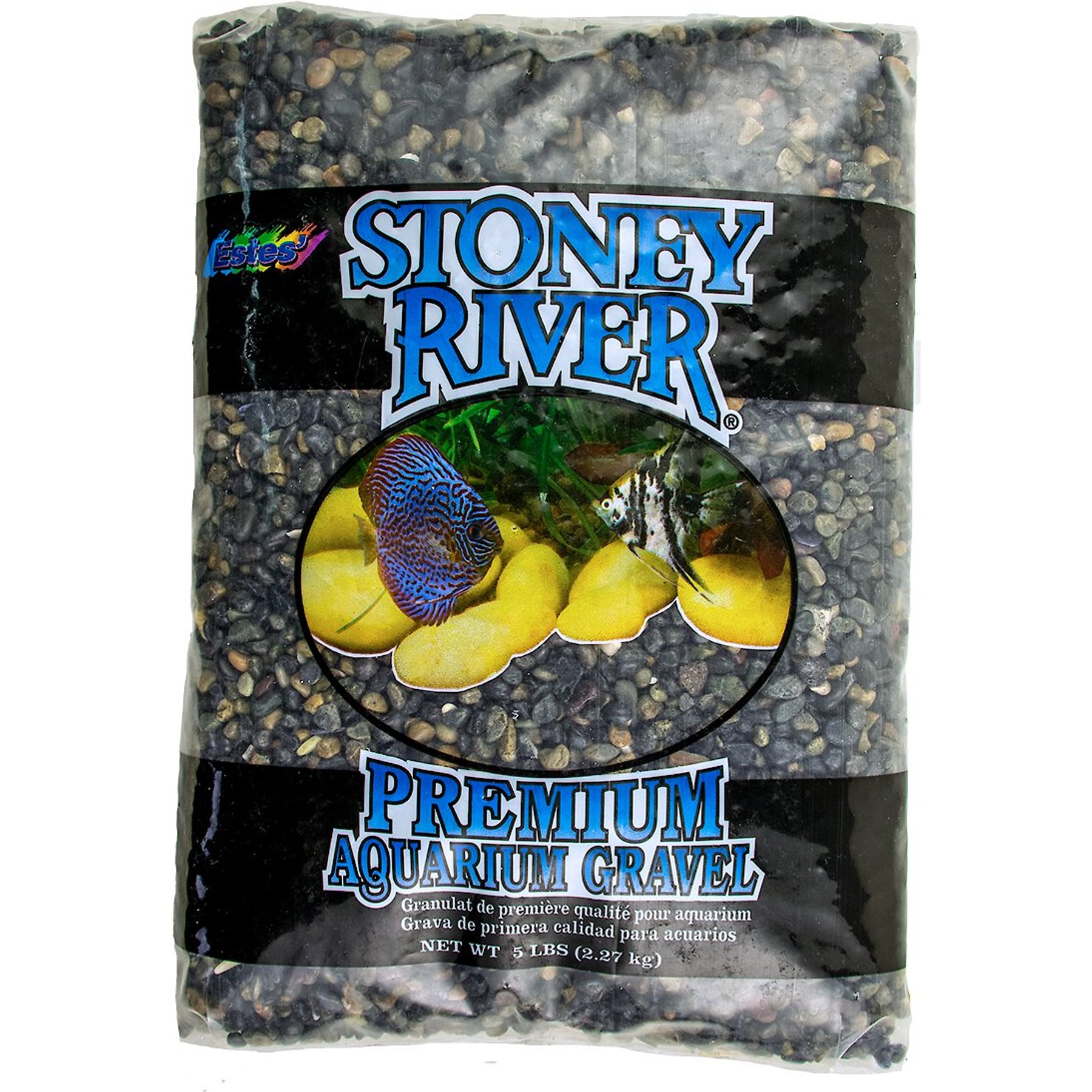Stoney River Black Beach Pebbles Premium Aquarium Gravel, 5-lb bag