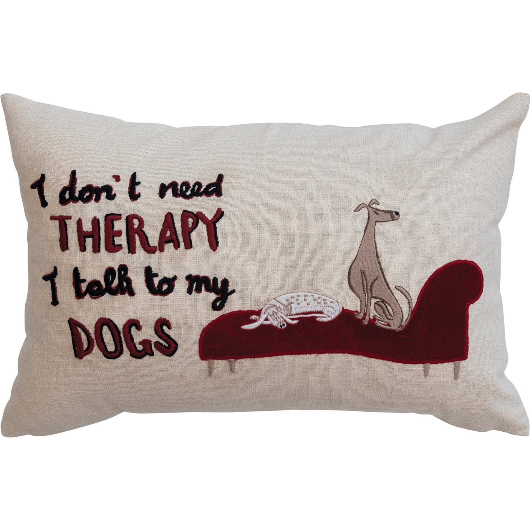 Storied Home Dog Illustration & Message Cotton Lumbar Pillow, Multicolor