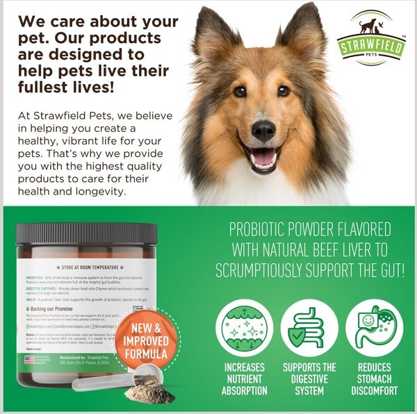 Strawfield Pets Pre + Probiotic Powder Dog Supplement