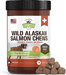 Strawfield Pets Wild Alaskan Salmon Chews Grain-Free Dog Supplement, 120 count