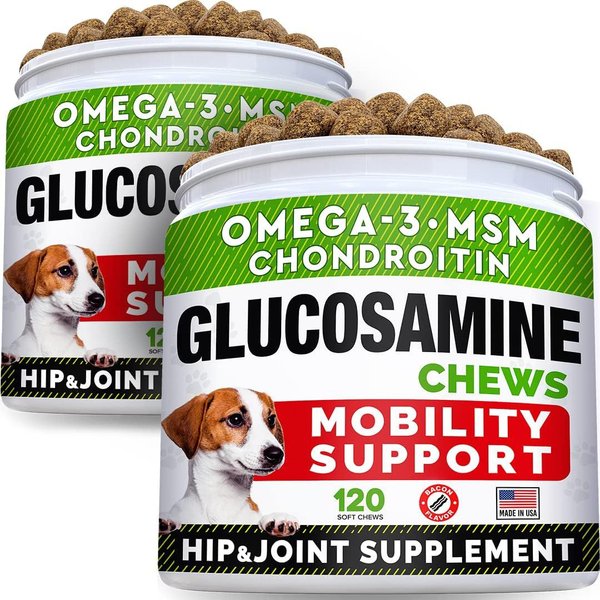 Grateful Pawz 11 in 1 Multivitamin with Glucosamine Salmon Flavored Chew Supplement for Dogs