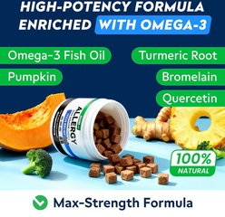 StrellaLab Allergy & Itch Relief Chicken Flavored Soft Chews for Dogs with Omega-3 Fish Oil, 180 count slide 2 of 7