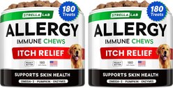 StrellaLab Allergy & Itch Relief Peanut Butter Flavored Soft Chews for Dogs with Omega-3 Fish Oil, 360 count bundle