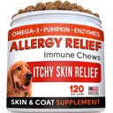 StrellaLab Allergy Relief & Anti Itch Relief with Omega 3 Skin & Coat Fish Oil Chew Supplement for Dogs, 120 count