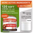 Show in main carousel: StrellaLab Allergy Relief & Anti Itch Relief with Omega 3 Skin & Coat Fish Oil Chew Supplement for Dogs, 120 count slide 4 of 8