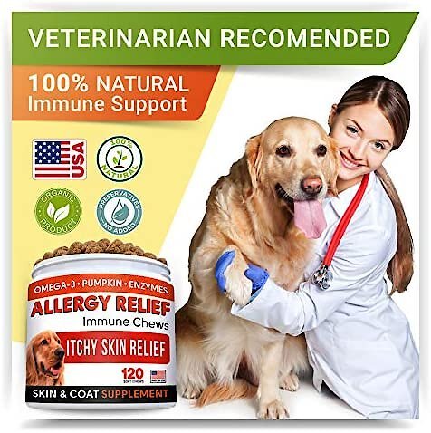 Show full view: StrellaLab Allergy Relief & Anti Itch Relief with Omega 3 Skin & Coat Fish Oil Chew Supplement for Dogs, 120 count slide 7 of 8