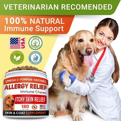 Show full view: StrellaLab Allergy Relief & Anti Itch Relief with Omega 3 Skin & Coat Fish Oil Chew Supplement for Dogs, 180 count slide 9 of 10