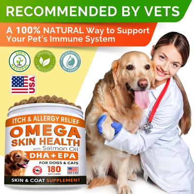 Show full view: StrellaLab Allergy Relief & Itch Relief with Omega 3 Skin & Coat with Salmon Oil Chew Supplement for Dogs, 180 count slide 8 of 9
