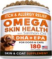 StrellaLab Allergy Relief & Itch Relief with Omega 3 Skin & Coat with Salmon Oil Chew Supplement for Dogs,...