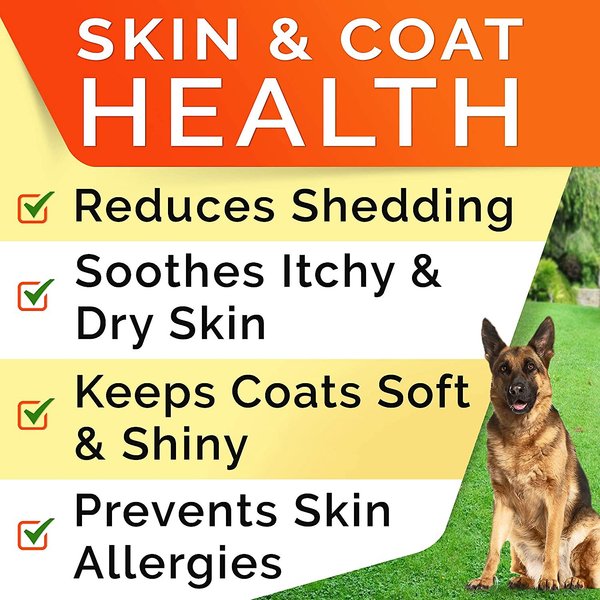 Show full view: StrellaLab Allergy Relief & Itch Relief with Omega 3 Skin & Coat with Salmon Oil Chew Supplement for Dogs, 180 count slide 2 of 8