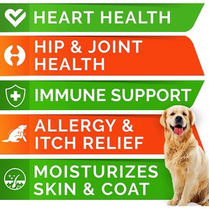 StrellaLab Allergy Relief & Itch Relief with Omega 3 Skin & Coat with Salmon Oil Chew Supplement for Dogs, 180 count