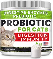 StrellaLab Cat Probiotic Powder & Probiotics with Diarrhea Fiber & Digestive Support Supplement for Cats, 4-oz bottle slide 1 of 8