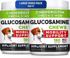 StrellaLab Glucosamine Chondroitin Soft Chew Joint Supplement for Dogs, 360 count