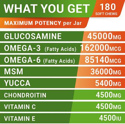 Show full view: StrellaLab Glucosamine Chondroitin Soft Chew Joint Supplement for Dogs, 360 count slide 6 of 9