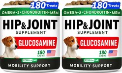 StrellaLab Hip & Joint Mobility Support Bacon Flavored Soft Chews for Dogs with Glucosamine, Chondroitin & Omega-3 Fish Oil, 360 count bundle
