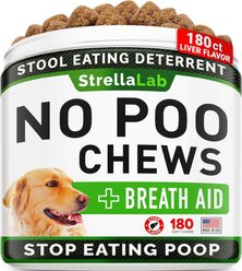 StrellaLab No Poo Coprophagia Stool Eating Deterrent Chew Supplement for Dogs, 180 count