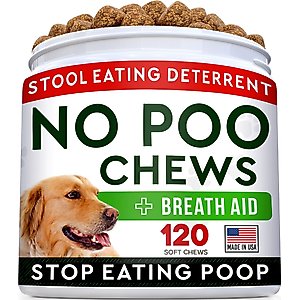 StrellaLab No Poo & Coprophagia Stool Eating Deterrent Gut Health & Immune Support Chew Supplement for Dogs, 120 count