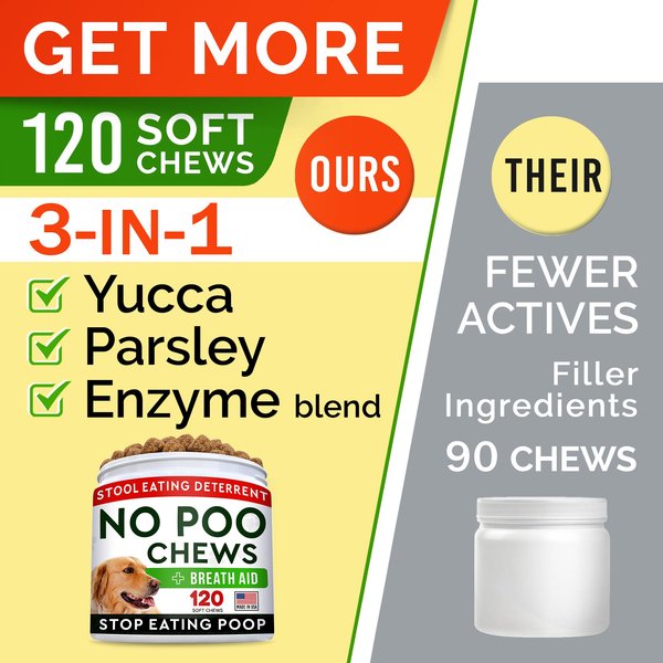 Show full view: StrellaLab No Poo & Coprophagia Stool Eating Deterrent Gut Health & Immune Support Chew Supplement for Dogs, 120 count slide 3 of 6