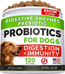 StrellaLab Probiotics & Digestive Enzymes Fiber & Digestion & Gut Health Chew Supplement for Dogs, 120 count