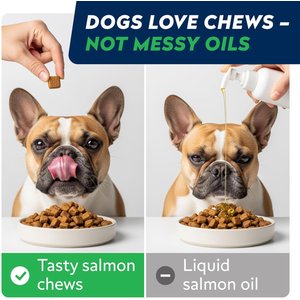 StrellaLab Salmon Oil Skin & Coat Chicken Flavored Soft Chews for Dogs with Omega-3 & 6, 180 count