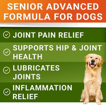Show full view: StrellaLab Senior Advanced Glucosamine Chondroitin Hip & Joint with Omega 3 & Fish Oil Chew Supplement for Dogs, 120 count slide 3 of 9