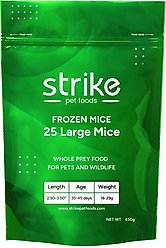 Strike Large Frozen Mice Reptile Food, 25 count