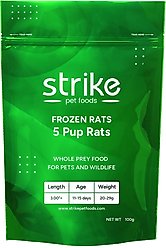 Strike Pup Frozen Rats Reptile Food, 5 count