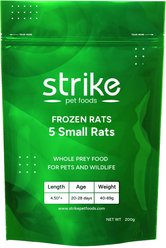Strike Small Frozen Rats Reptile Food, 5 count