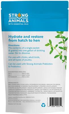 Show full view: Strong Animals Electrolytes & Vitamins Poultry Water Additive, 6-gm, 30 count slide 3 of 3