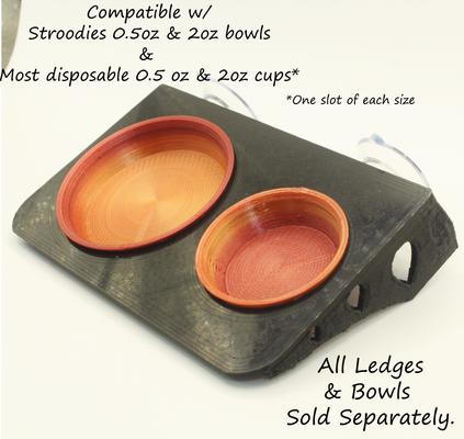 Show full view: Stroodies 2-slot "Bothsies" Crested Gecko Feeding Ledge, Black slide 5 of 6