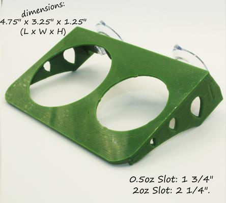 Show full view: Stroodies 2-slot "Bothsies" Crested Gecko Feeding Ledge, Leaf Green slide 2 of 6