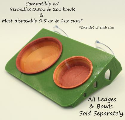 Show full view: Stroodies 2-slot "Bothsies" Crested Gecko Feeding Ledge, Leaf Green slide 5 of 6