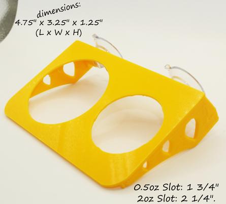 Show full view: Stroodies 2-slot "Bothsies" Crested Gecko Feeding Ledge, Pineapple Yellow slide 2 of 6