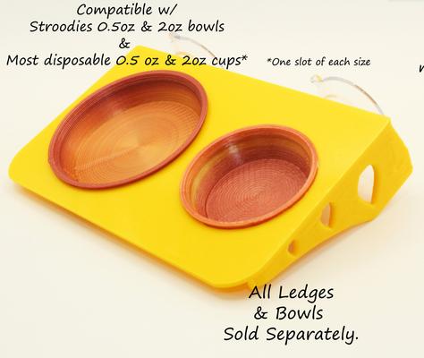 Show full view: Stroodies 2-slot "Bothsies" Crested Gecko Feeding Ledge, Pineapple Yellow slide 5 of 6