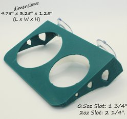 Stroodies 2-slot "Bothsies" Crested Gecko Feeding Ledge, Teal slide 2 of 6