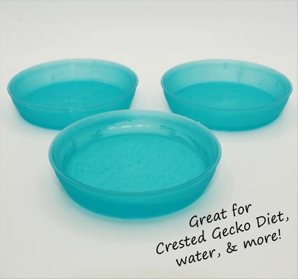 Show full view: Stroodies Crested Gecko Bowl, 3 count, Aqua, 2-oz slide 4 of 6