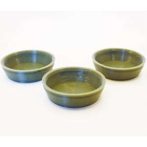 Stroodies Crested Gecko Bowl, 3 count, Olive Drab, 0.5-oz