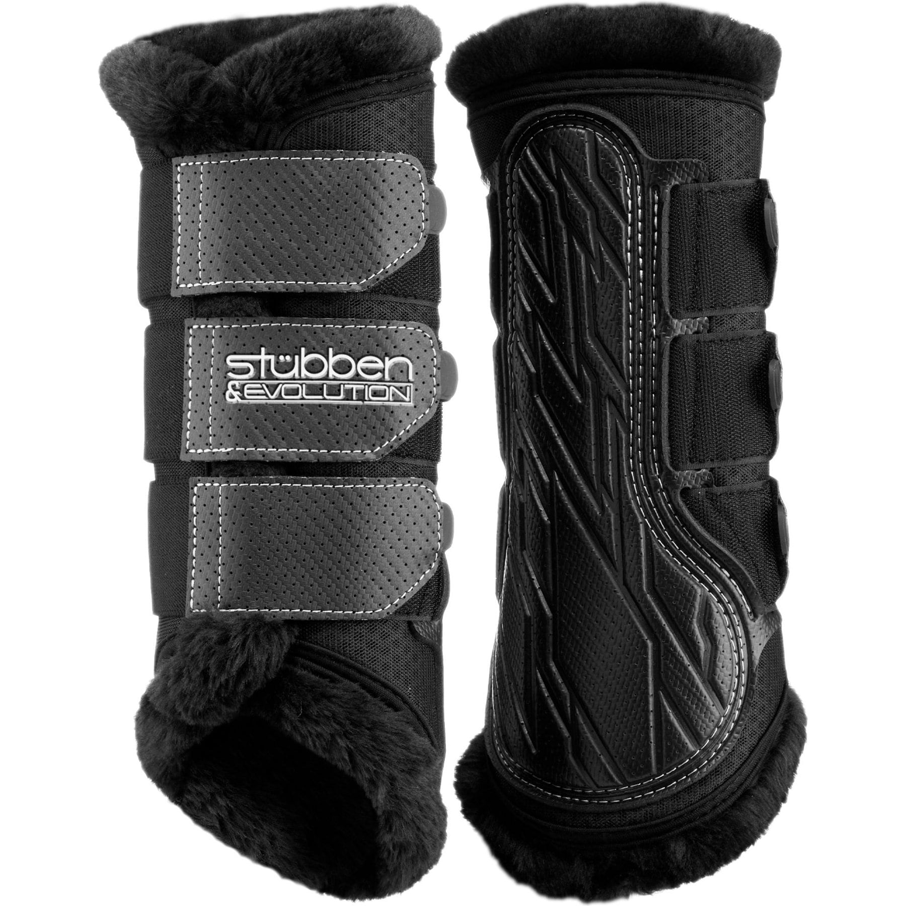 Stubben Airflow Brushing Fleece Lined Horse Boots, Black, X-Large