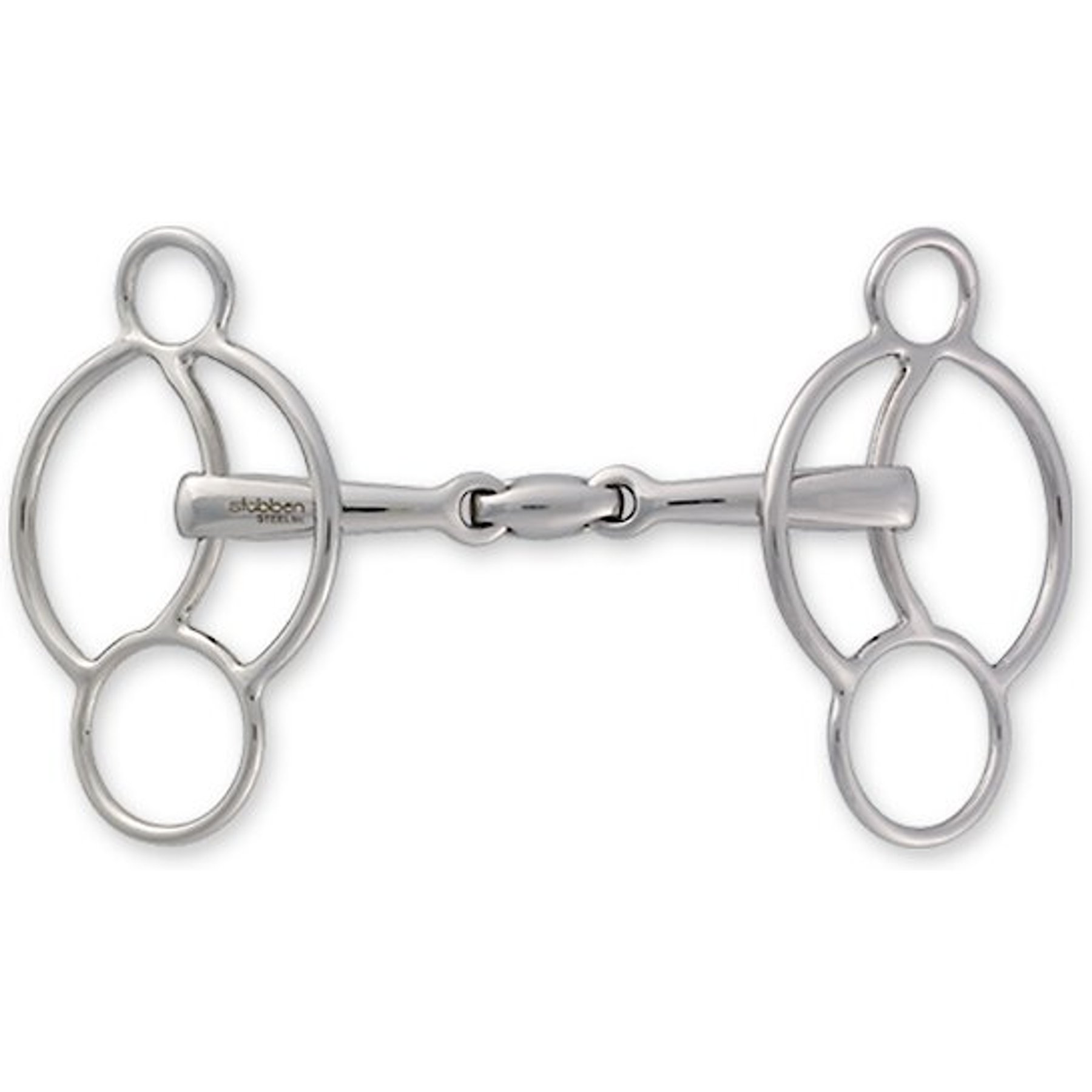 Stubben Easy-Control 3 Ring Horse Gag, 14-mm, 5-in
