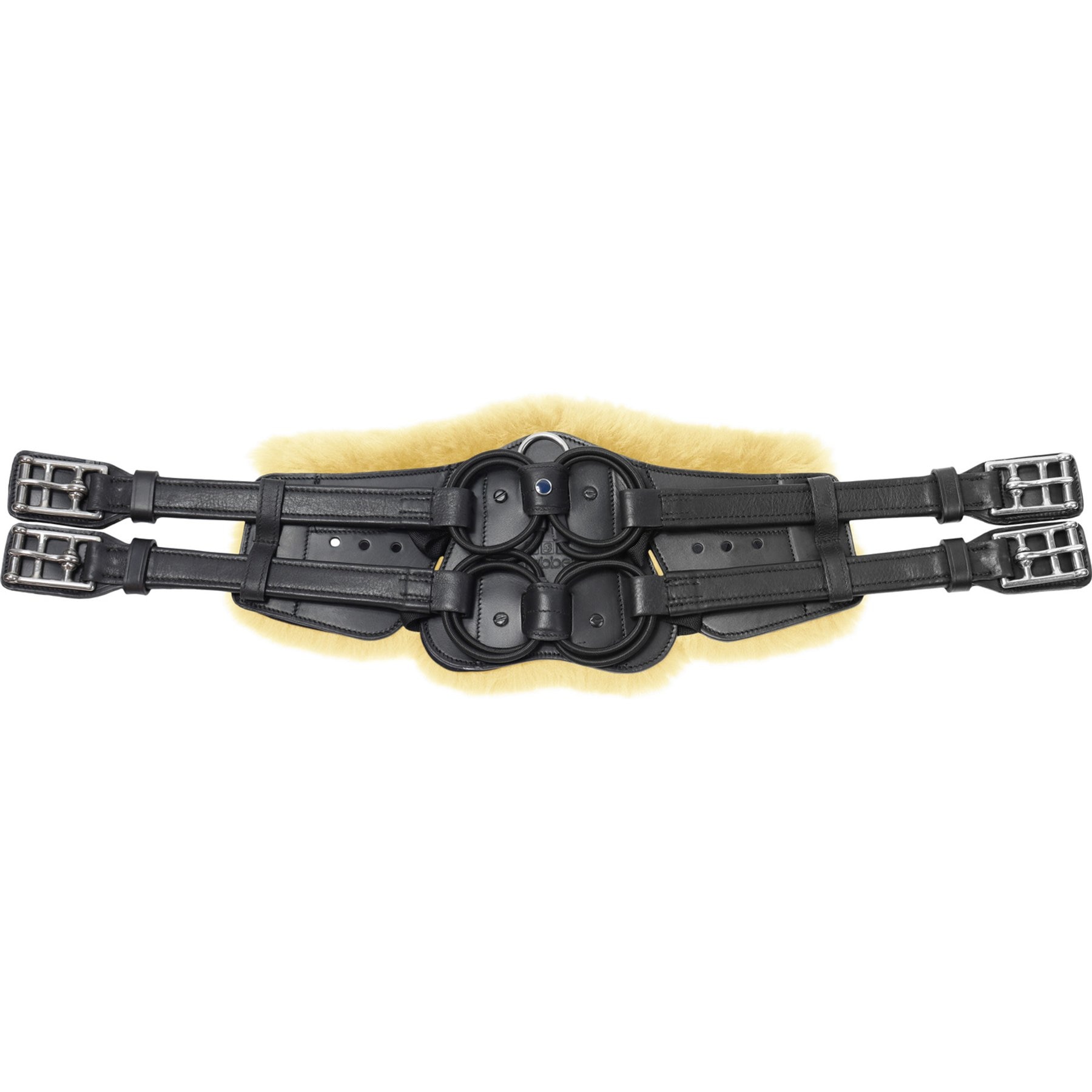 Stubben Equi-Soft Pad Lambskin Horse Girth, Black/White, 20-in