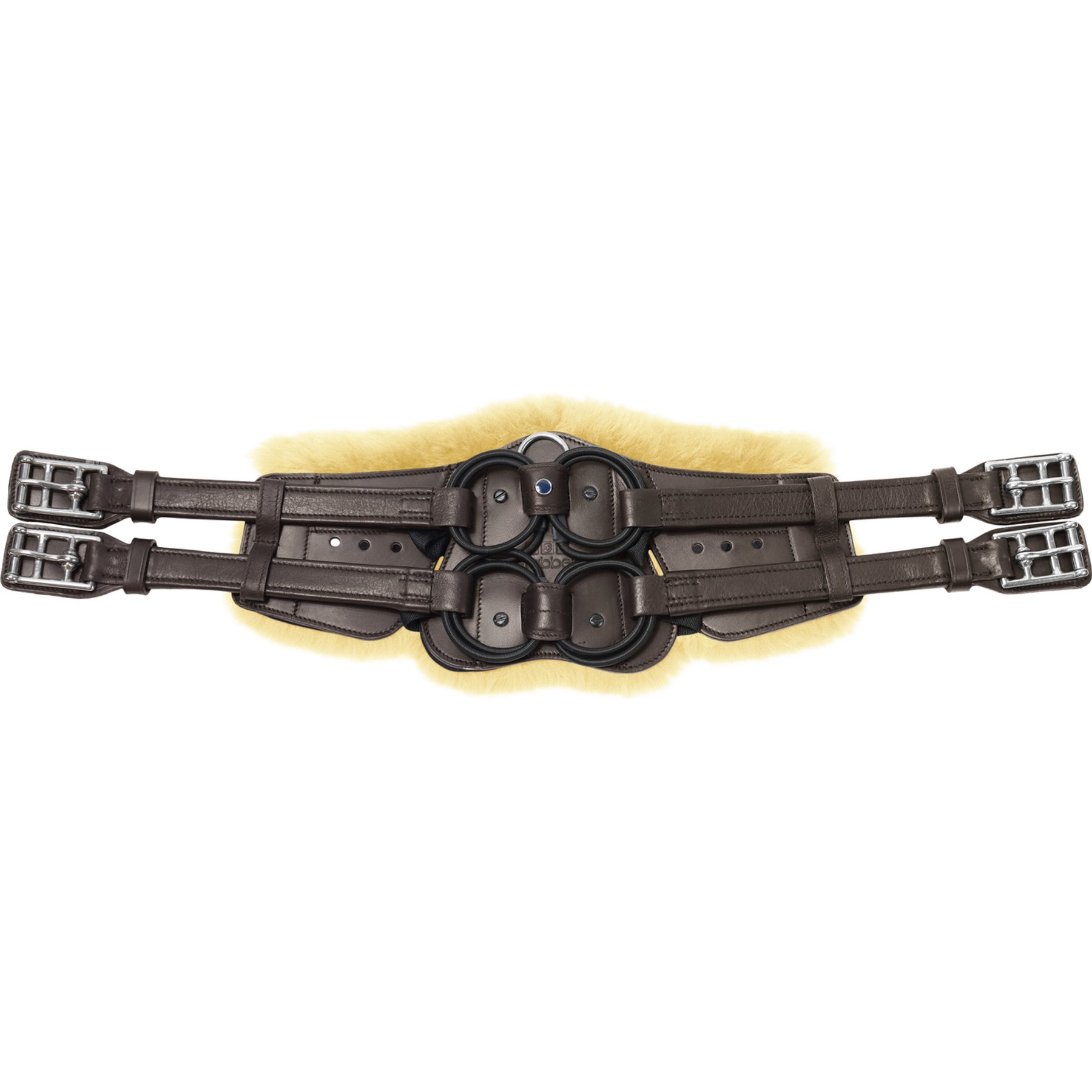 Stubben Equi-Soft Pad Lambskin Horse Girth, Ebony/White, 22-in