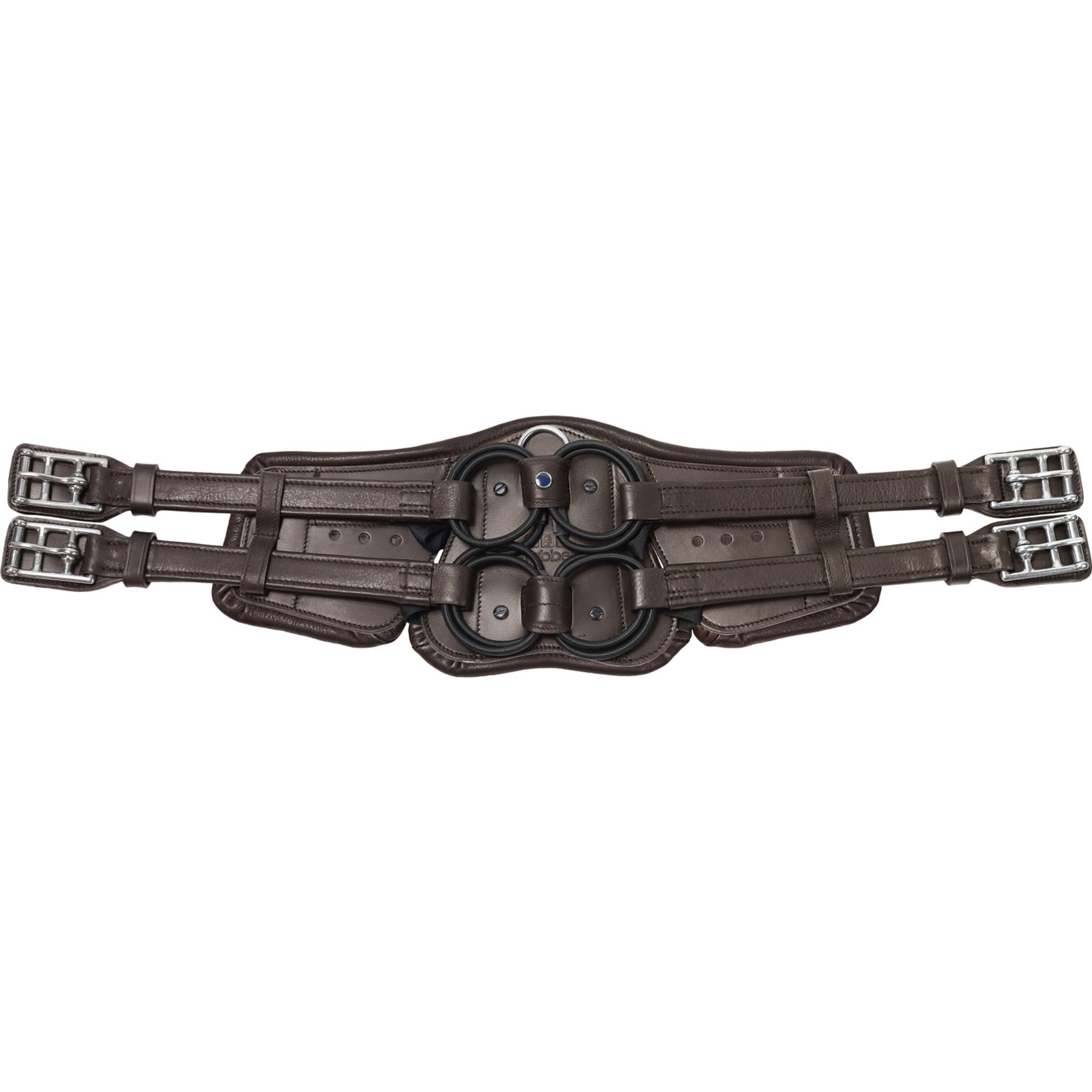 Stubben Equi-Soft Pad Leather Horse Girth, Ebony/Brown, 46-in