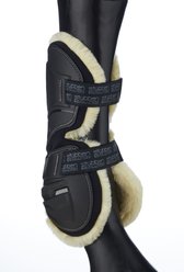 Stubben Hybrid Open Fleece Lined Front Horse Boots, Black, Medium