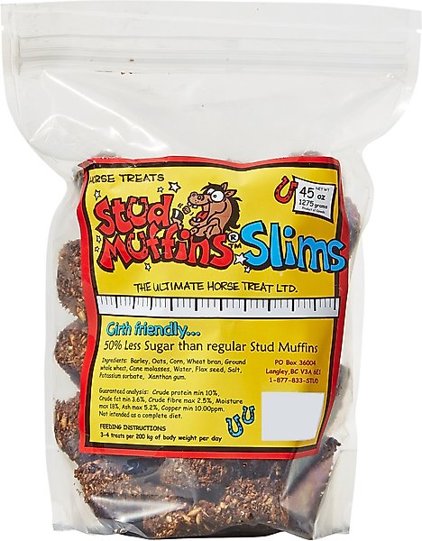 Show full view: Stud Muffins Slims 50% Less Sugar Molasses Horse Treats, 45-oz bag slide 1 of 7